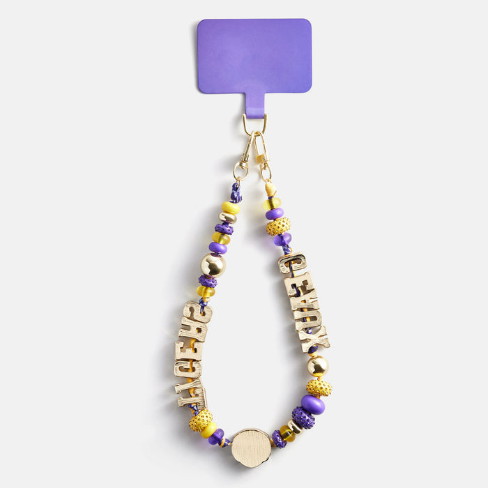Louisiana State University Beaded Bandana Phone Charm - Louisiana State University