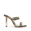 Lover Snake Embossed Leather Sandal 5 Natural Snake Snake Embossed Leather - Schutz Shoes