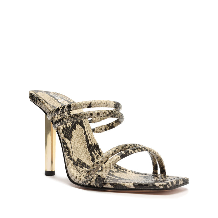 Lover Snake Embossed Leather Sandal - Schutz Shoes