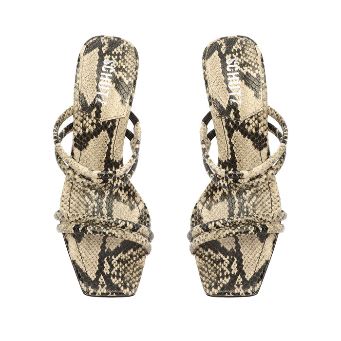 Lover Snake Embossed Leather Sandal - Schutz Shoes