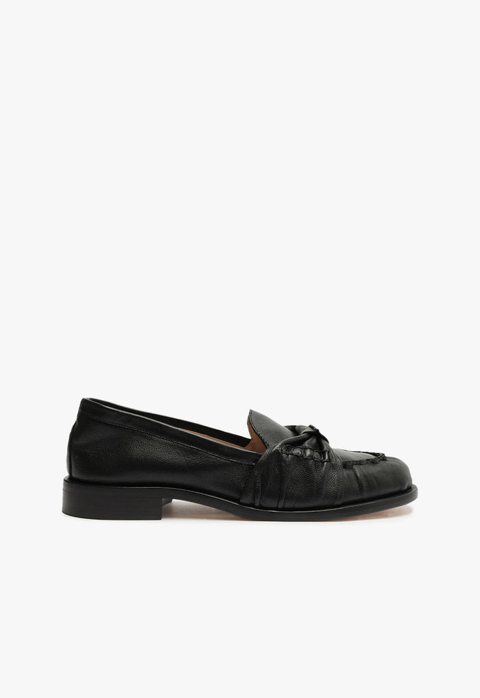 Luca Leather Flat 5 Black Nappa Leather - Schutz Shoes