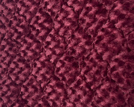 Luxury Minky dog bed by fms dog beds in burgundy rose with solid rose twists and minky dots for comfort and style.