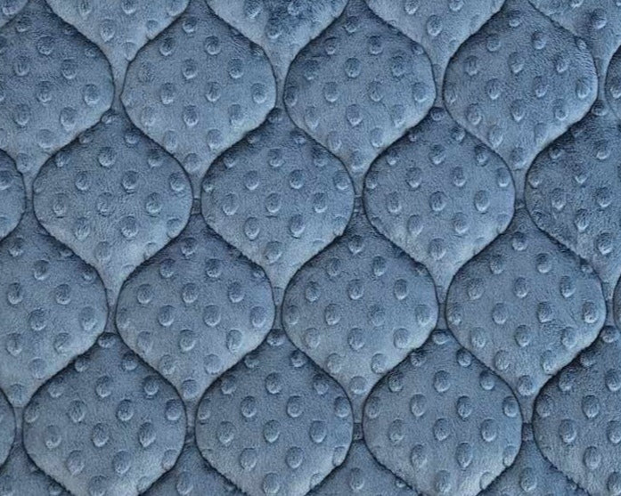 Blue Denim Minky Dot