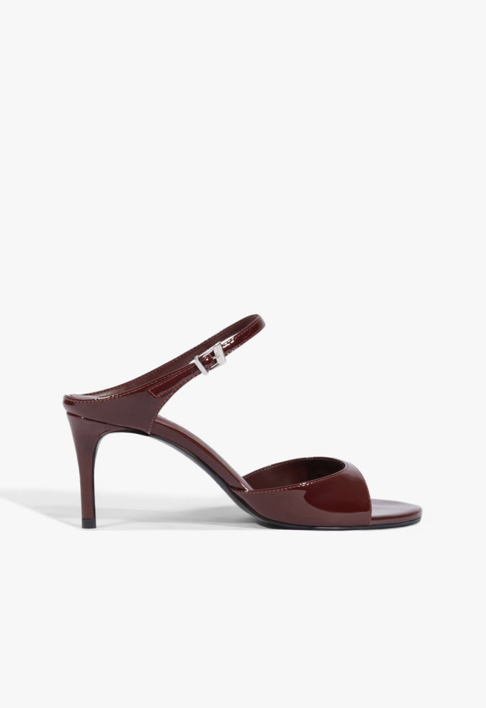 Lyra Mid Patent Sandal 5 Port Burgundy Patent - Schutz Shoes