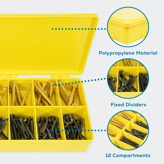 M-Series 6696TF (M208) Opaque Safety Yellow 12 Compartment Box