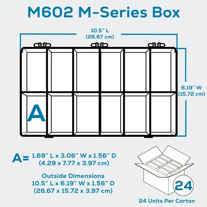 M-Series 6708TF (M602) Opaque Safety Yellow 12 Compartment Box