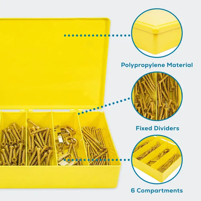 M-Series 6710TF (M606) Opaque Safety Yellow 6 Compartment Box