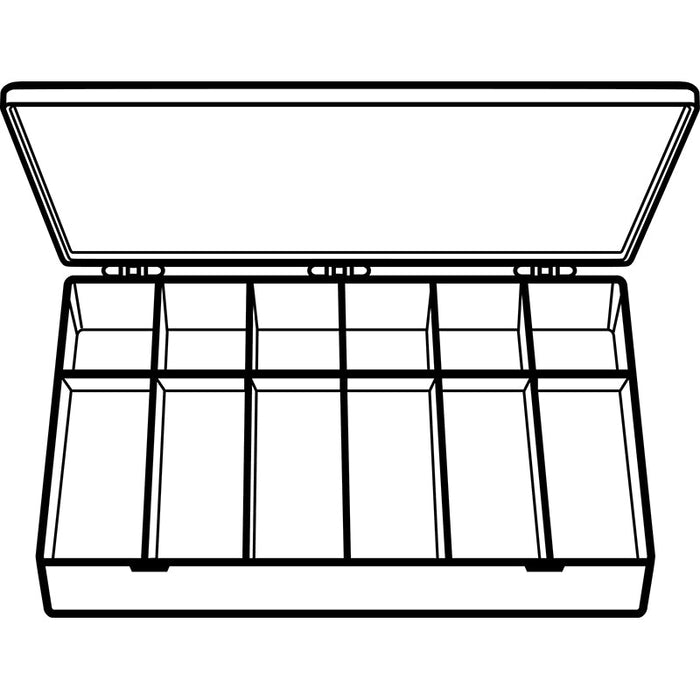 6712DB (M612D) M-Series Deep Twelve Compartment Box Open View
