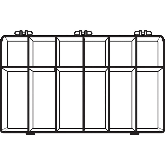 6712DB (M612D) M-Series Deep Twelve Compartment Box Top View