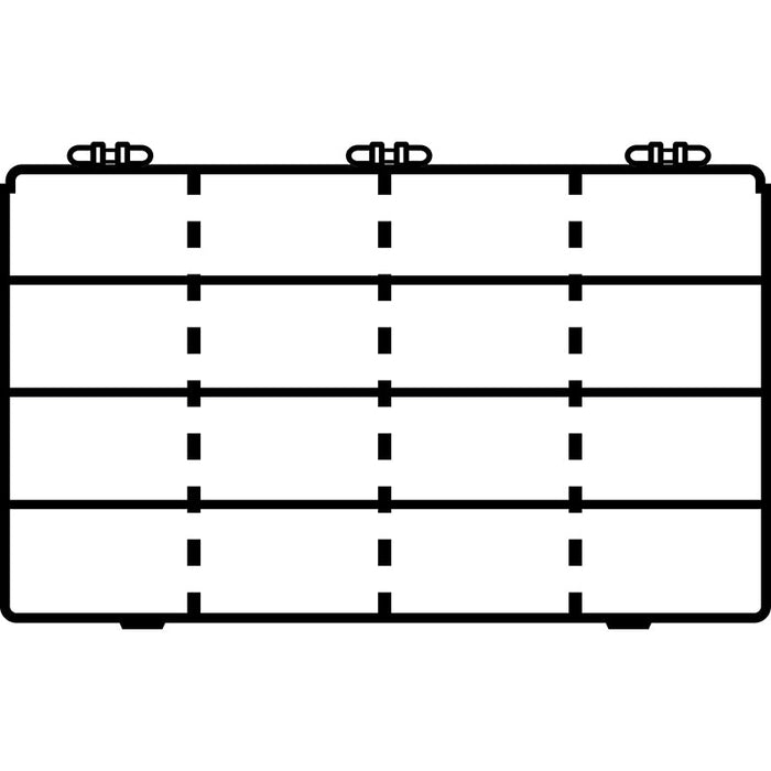 6713TF (M616R) M-Series Four Fixed Compartments with 12 Removable Dividers Box Top View