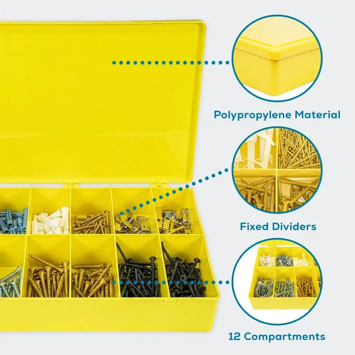 M-Series 6722TF (M812) Opaque Safety Yellow 12 Compartment Box