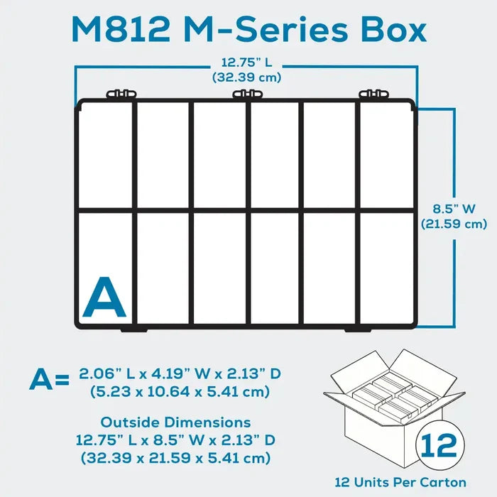 M-Series 6722TF (M812) Opaque Safety Yellow 12 Compartment Box
