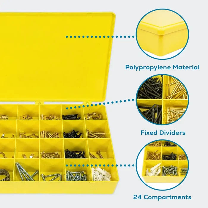 M-Series 6726TF (M824) Opaque Safety Yellow 24 Compartment Box