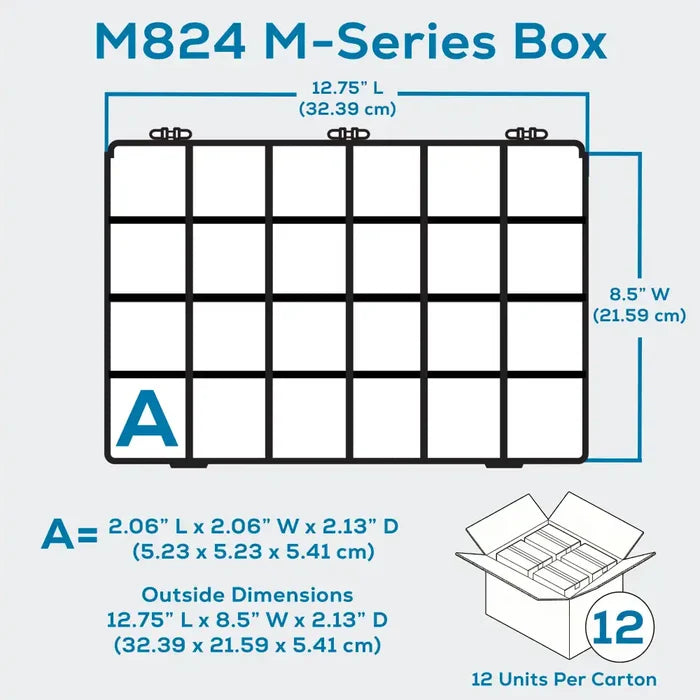 M-Series 6726TF (M824) Opaque Safety Yellow 24 Compartment Box