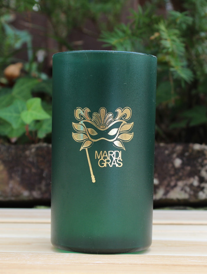 Green Mardi Gras plastic cup, Made in USA, BPA free