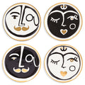 marseilles coasters porcelain black white gold - view 1