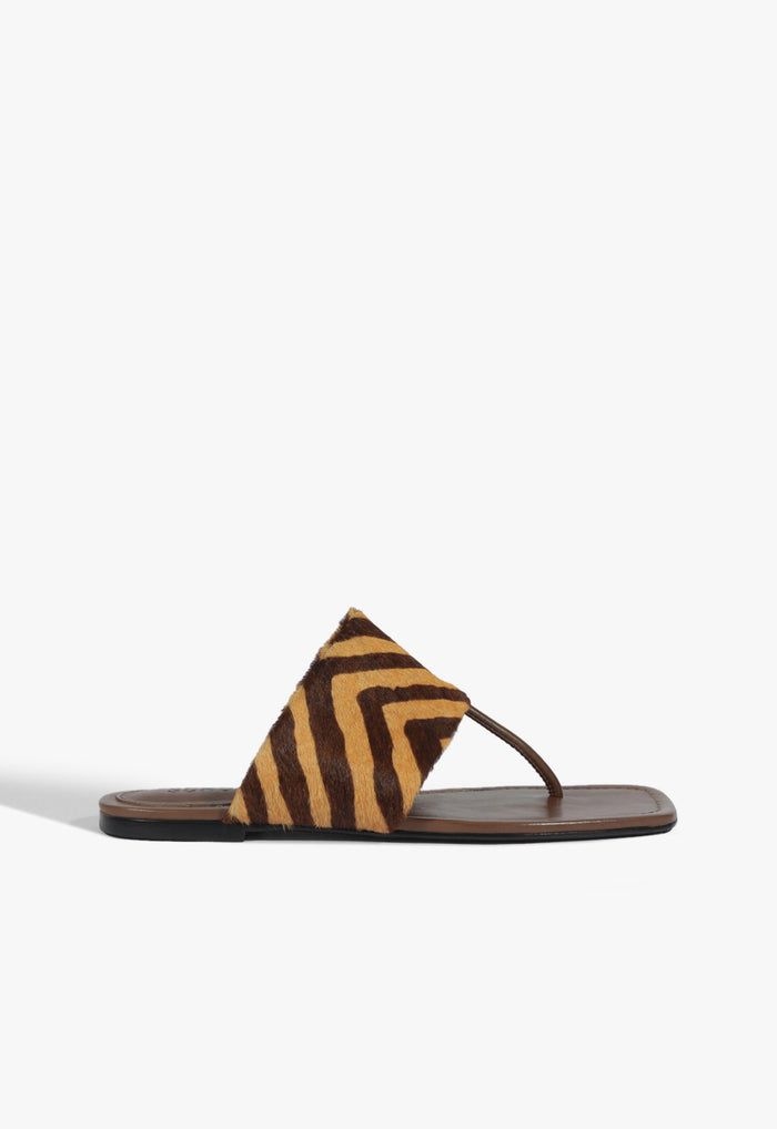 Martha Sandal 5 Pecan Brown Hair Calf - Schutz Shoes