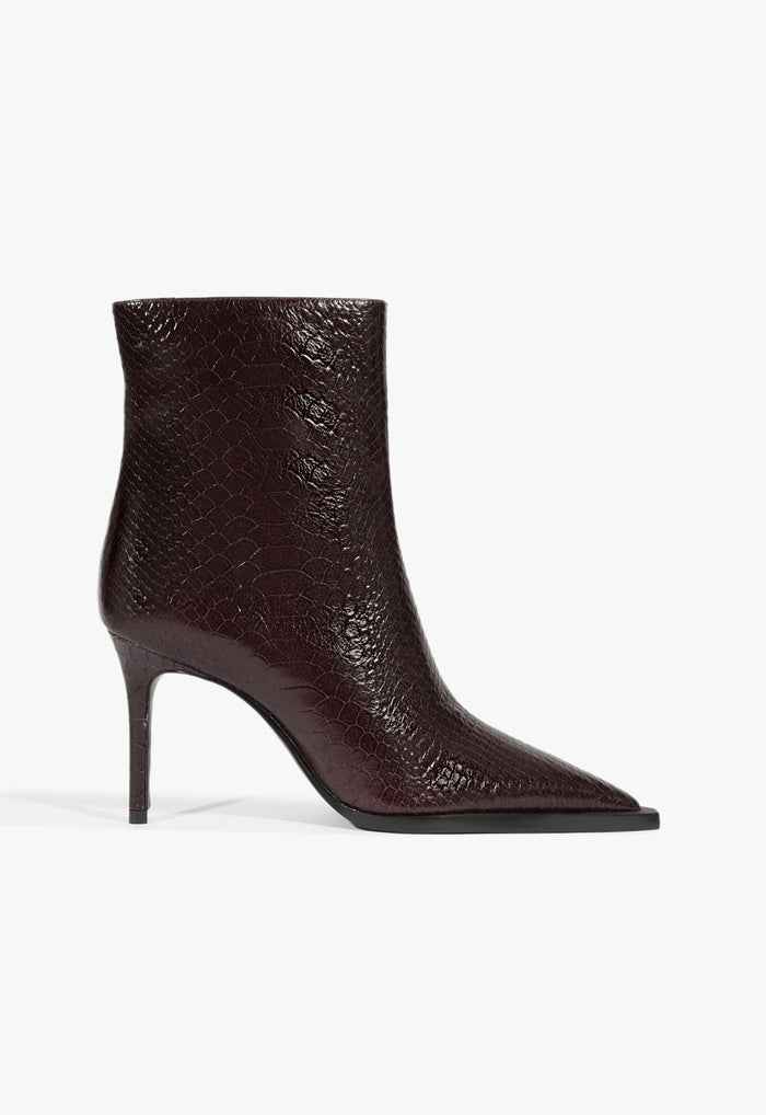 Mary Bootie 5 Dark Plum Snake - Schutz Shoes