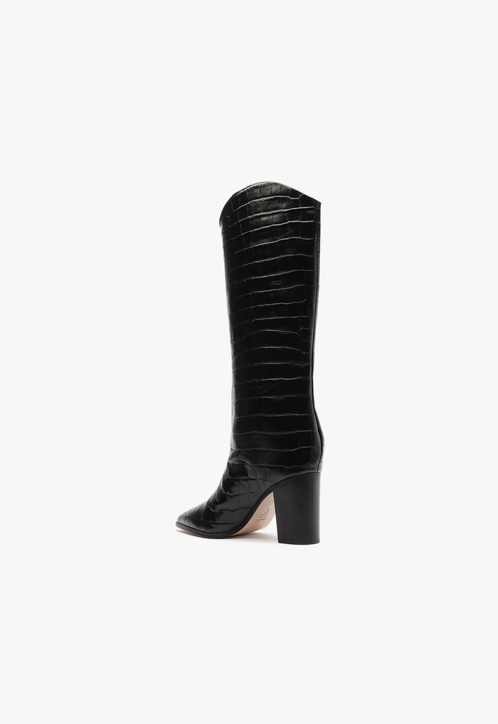 Maryana Block Wide Crocodile Boot - Schutz Shoes
