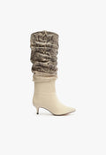 Maryana Lo Slouch Boot 5 Natural Snaked Slouchy - Schutz Shoes