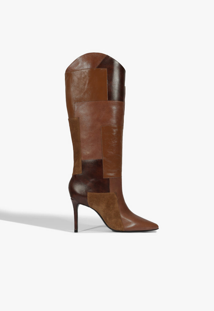 Maryana Patch Boot 5 Toffee Brown Leather - Schutz Shoes
