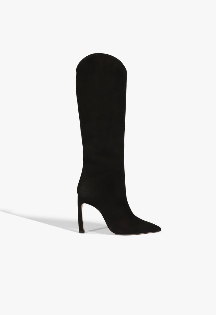 Maryana Sculpt Suede Boot 5 Black Nubuck - Schutz Shoes
