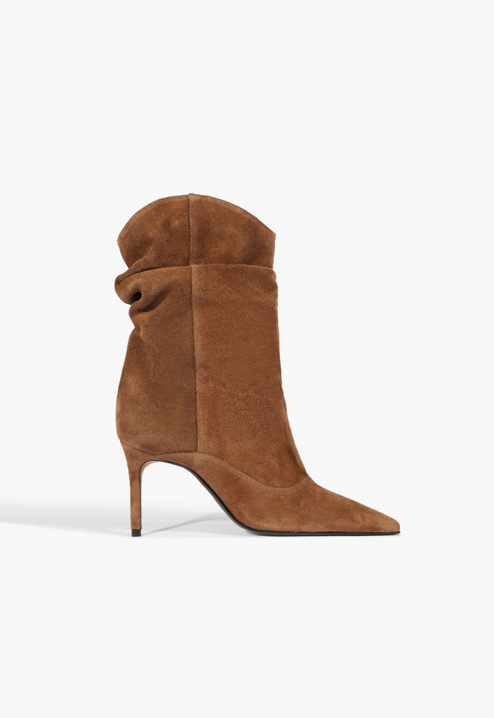 Maryana Slouch Nubuck Bootie 5 Pecan Brown Nubuck - Schutz Shoes