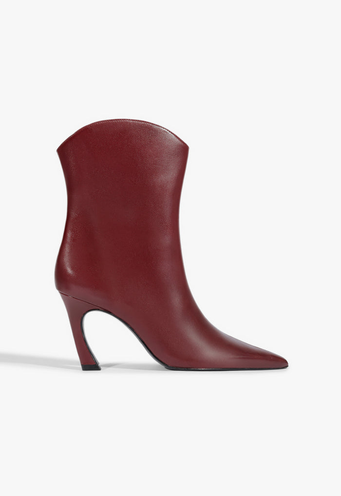 Maryann Curve Leather Bootie 5 Red Leather - Schutz Shoes