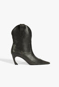Maryann Curve West Leather Bootie 5 Black Leather - Schutz Shoes