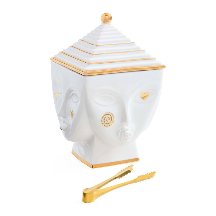 Masquerade Ice Bucket with ice tongs