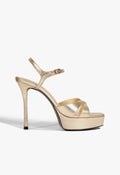 Maxine Leather Sandal 5 Platinum Metallic - Schutz Shoes