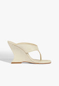 Maya Raffia Wedge Sandal 5 Off White Synthetic - Schutz Shoes