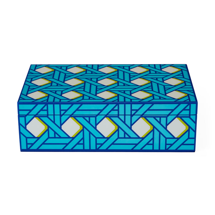 Basketweave Medium Lacquer Box - styled view