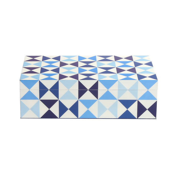 sorrento lacquer box medium blue - front view