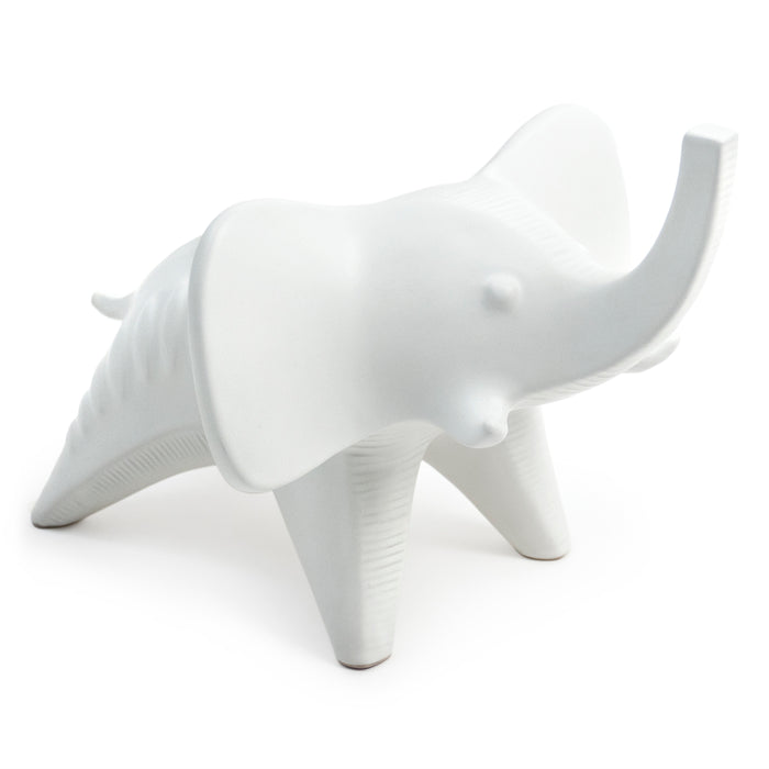 menagerie elephant stoneware white - angle view