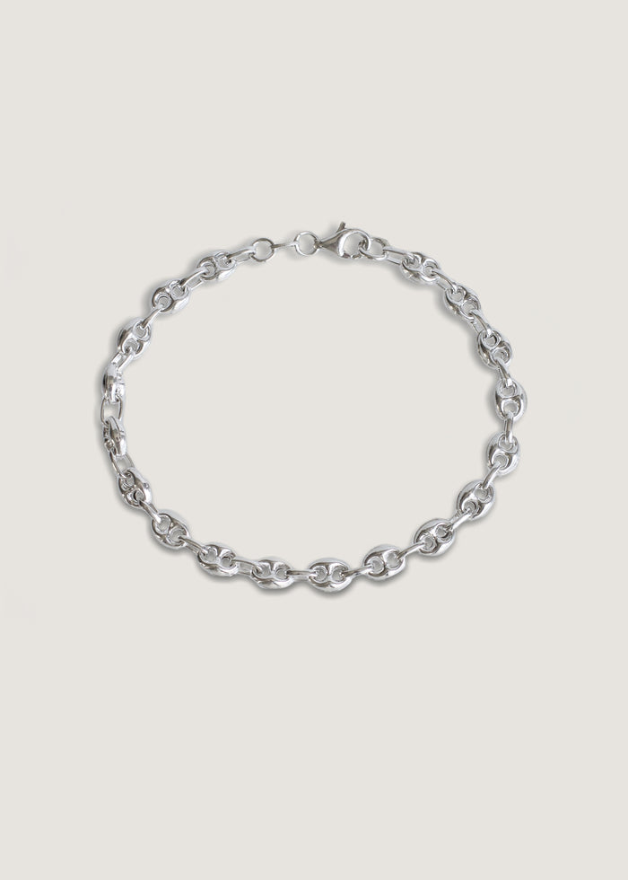 Kinn 925 Sterling Silver Petite Puffed Mariner Chain Bracelet