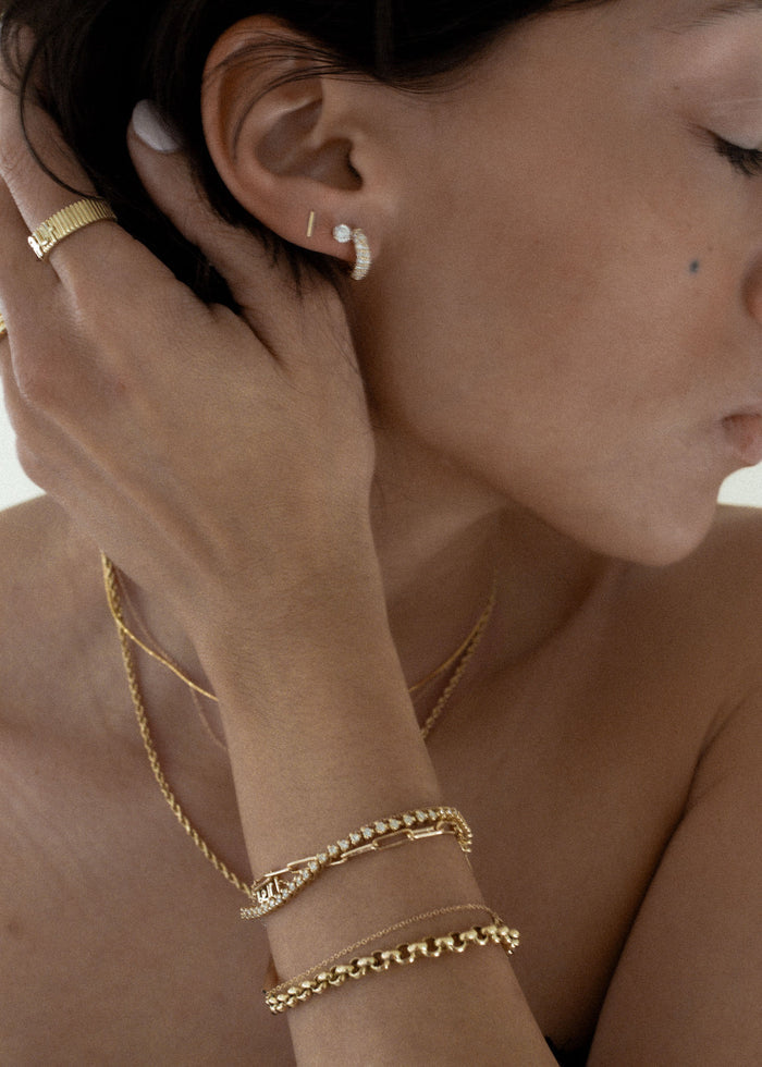 Micro Bar Stud Earrings