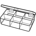 6236MT (5206CL) Mighty-Tuff Series Six Compartment Box Open Angled View