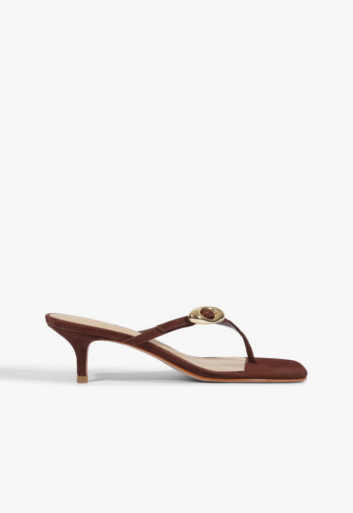 Miriam Nubuck Sandal 5 Chestnut Brown Nubuck - Schutz Shoes