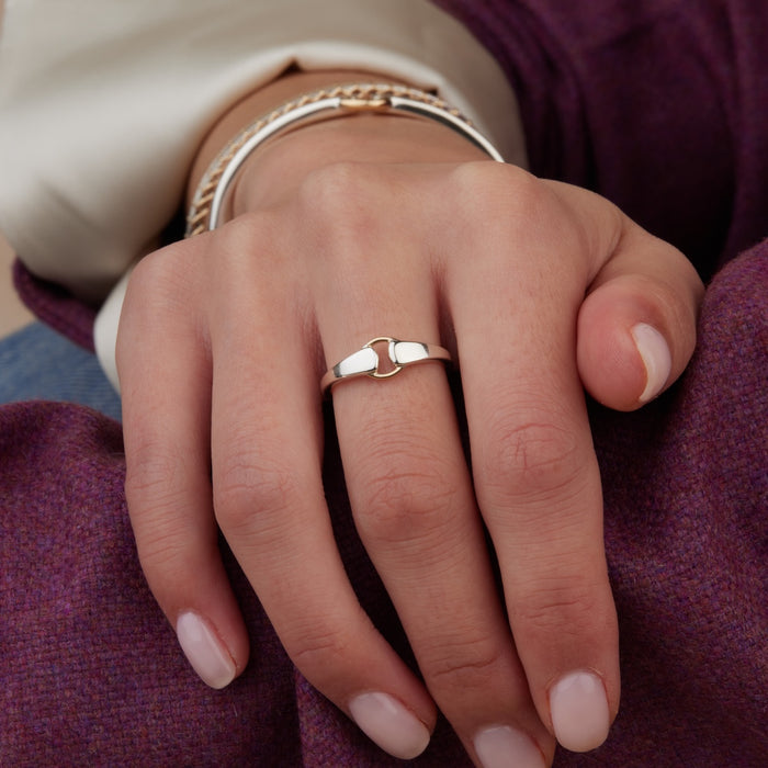 Mixed Metal Buckle Ring