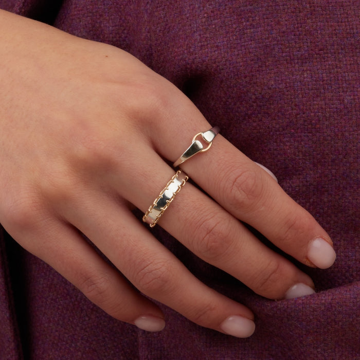 Mixed Metal Buckle Ring