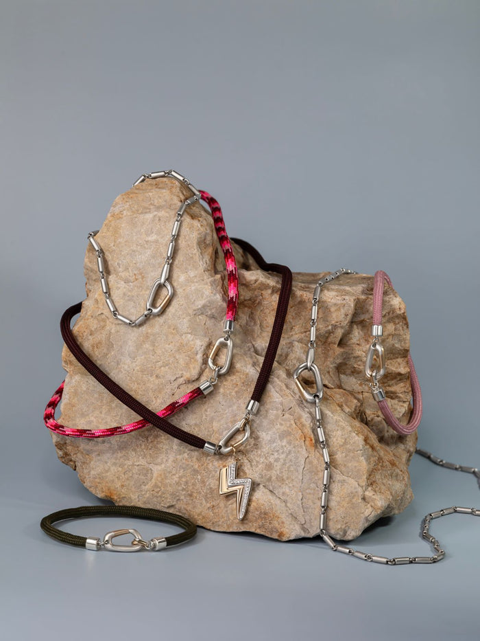 Mixed Metal Carabiner Bracelet
