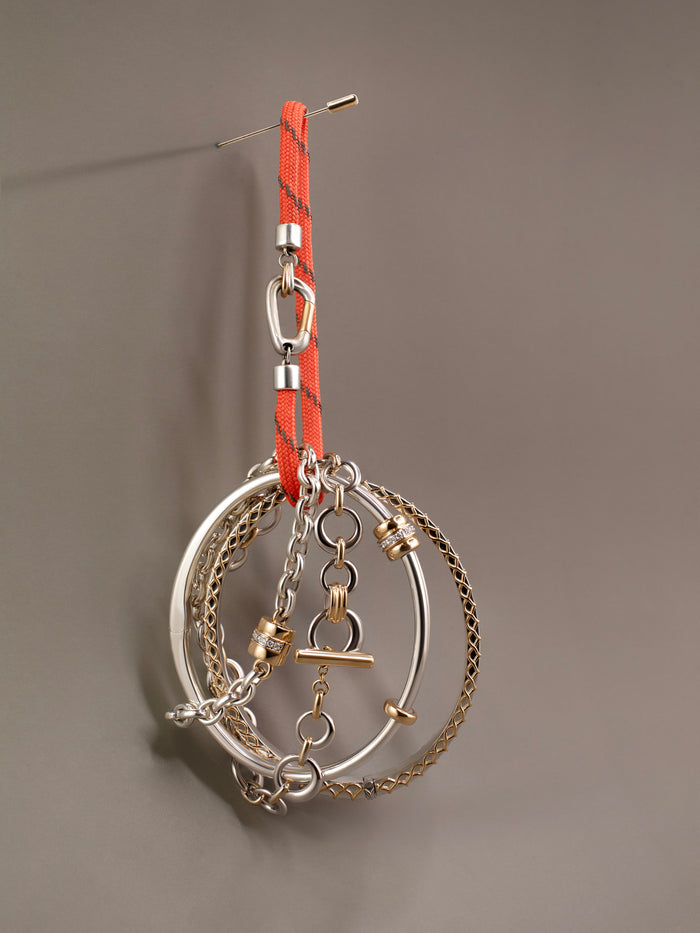 Mixed Metal Carabiner Bracelet