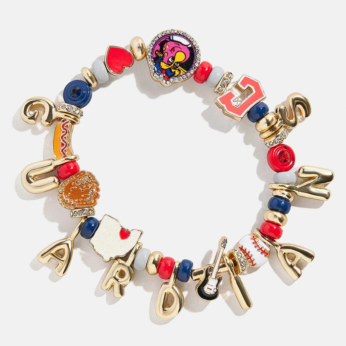 MLB Motif Beaded Bracelet - Cleveland Guardians