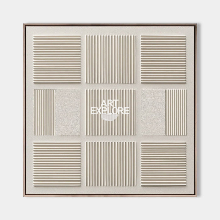 Large Beige Canvas Art Textured Wall Art Wabi-sabi Minimalist Plaster Wall Art For Livingroom