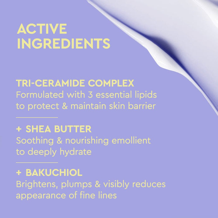 List of active ingredients on a purple background