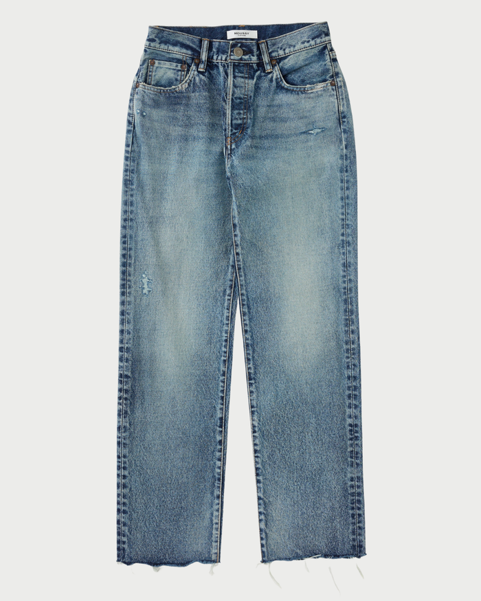 Blue jeans on a white background