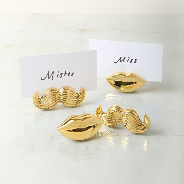 mr. and mrs. brass place card holder - styled view 2