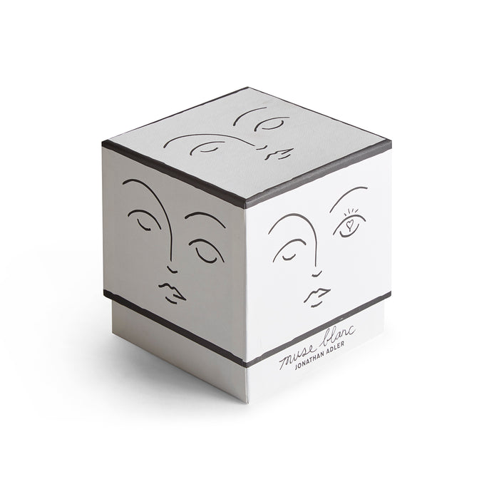 muse blanc ceramic candle box white - angle view