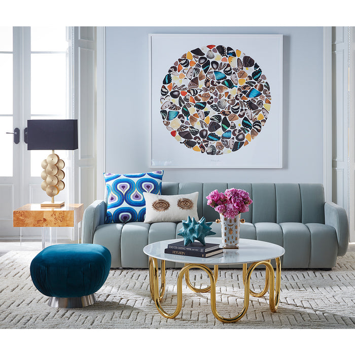 muse eyes throw pillow brigitte sofa scalinatella cocktail table - styled view